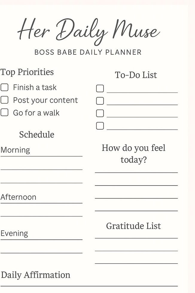 Daily Affirmation Planner